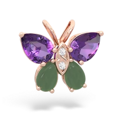 Amethyst Butterfly 14K Rose Gold pendant P2215