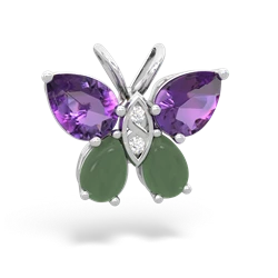 Amethyst Butterfly 14K White Gold pendant P2215