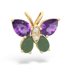 Amethyst Butterfly 14K Yellow Gold pendant P2215