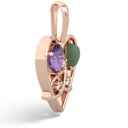 Amethyst Celtic Trinity Heart 14K Rose Gold pendant P5331