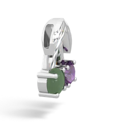 Amethyst Sweet Cherries 14K White Gold pendant P7001