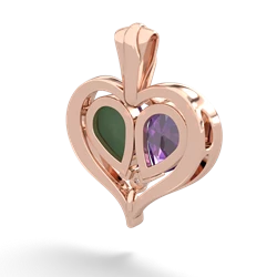 Amethyst Two Become One 14K Rose Gold pendant P5330