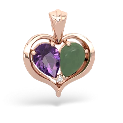 Amethyst Two Become One 14K Rose Gold pendant P5330