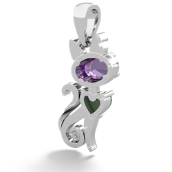 Amethyst Kitten 14K White Gold pendant P5780