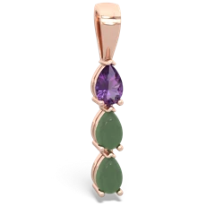 Amethyst Dew Drops 14K Rose Gold pendant P2251