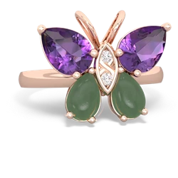 Amethyst Butterfly 14K Rose Gold ring R2215