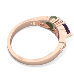 Amethyst Celtic Knot Double Heart 14K Rose Gold ring R5040