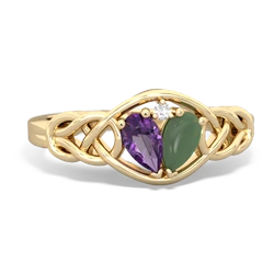 Amethyst Celtic Love Knot 14K Yellow Gold ring R5420