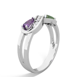 Amethyst Diamond Infinity 14K White Gold ring R5390