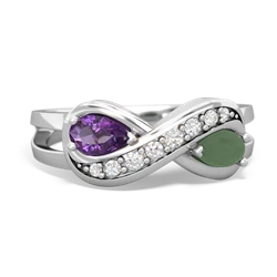 Amethyst Diamond Infinity 14K White Gold ring R5390