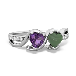 Amethyst Side By Side 14K White Gold ring R3090