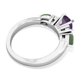 Amethyst 6Mm Round Eternal Embrace Engagement 14K White Gold ring R2005