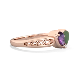 Amethyst Filligree 'One Heart' 14K Rose Gold ring R5070