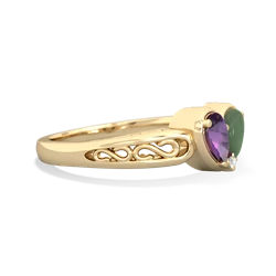 Amethyst Filligree 'One Heart' 14K Yellow Gold ring R5070