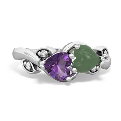 Amethyst Floral Elegance 14K White Gold ring R5790