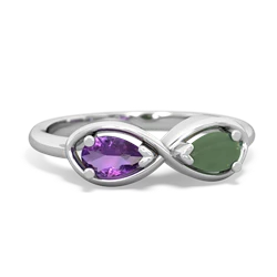 Amethyst Infinity 14K White Gold ring R5050