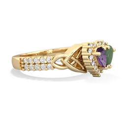 Amethyst Celtic Knot Two Hearts As One 14K Yellow Gold ring R2644HRT