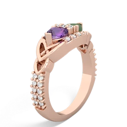 Amethyst Sparkling Celtic Knot 14K Rose Gold ring R2645