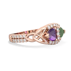 Amethyst Sparkling Celtic Knot 14K Rose Gold ring R2645