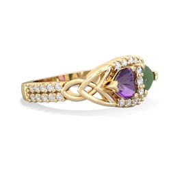 Amethyst Sparkling Celtic Knot 14K Yellow Gold ring R2645