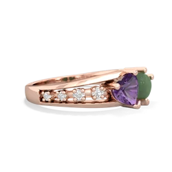 Amethyst Heart To Heart 14K Rose Gold ring R3342