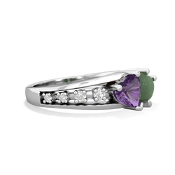 Amethyst Heart To Heart 14K White Gold ring R3342