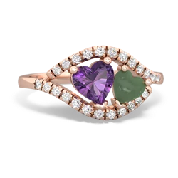 Amethyst Mother And Child 14K Rose Gold ring R3010