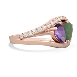 Amethyst Nestled Heart Keepsake 14K Rose Gold ring R5650