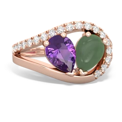 Amethyst Nestled Heart Keepsake 14K Rose Gold ring R5650