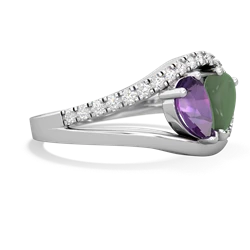 Amethyst Nestled Heart Keepsake 14K White Gold ring R5650