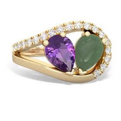 Amethyst Nestled Heart Keepsake 14K Yellow Gold ring R5650