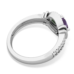 Amethyst Art-Deco Keepsake 14K White Gold ring R5630