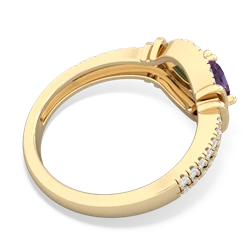 Amethyst Art-Deco Keepsake 14K Yellow Gold ring R5630