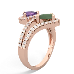 Amethyst Diamond Dazzler 14K Rose Gold ring R3000