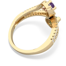 Amethyst Diamond Dazzler 14K Yellow Gold ring R3000