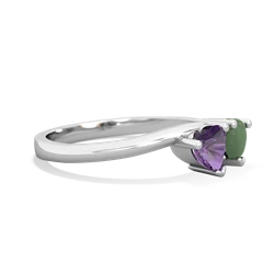 Amethyst Sweethearts 14K White Gold ring R5260