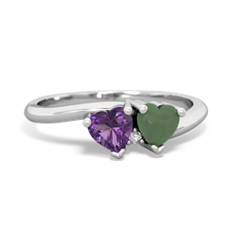 Amethyst Sweethearts 14K White Gold ring R5260