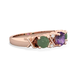 Amethyst Hugs And Kisses 14K Rose Gold ring R5016