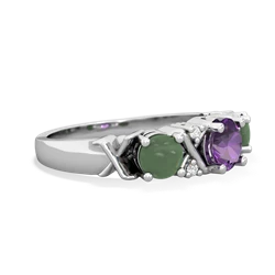 Amethyst Hugs And Kisses 14K White Gold ring R5016