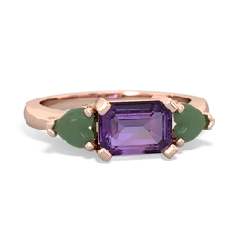 Amethyst Three Stone 14K Rose Gold ring R5235