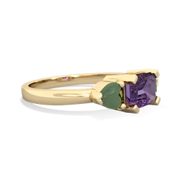 Amethyst Three Stone 14K Yellow Gold ring R5235