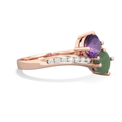 Amethyst Channel Set Two Stone 14K Rose Gold ring R5303