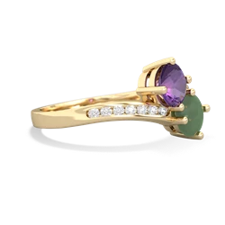 Amethyst Channel Set Two Stone 14K Yellow Gold ring R5303