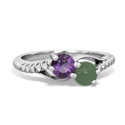 Amethyst Infinity Pave Two Stone 14K White Gold ring R5285