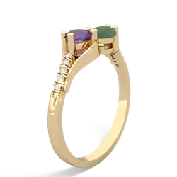 Amethyst Infinity Pave Two Stone 14K Yellow Gold ring R5285