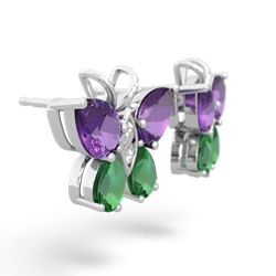 Amethyst Butterfly 14K White Gold earrings E2215