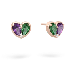 Amethyst 'Our Heart' 14K Rose Gold earrings E5072