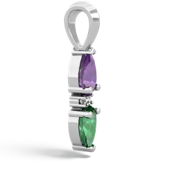 Amethyst Bowtie Drop 14K White Gold pendant P0865