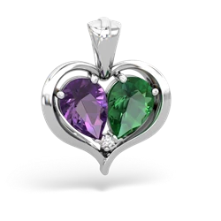 Amethyst Two Become One 14K White Gold pendant P5330