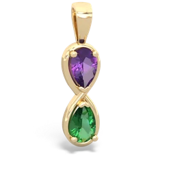 Amethyst Infinity 14K Yellow Gold pendant P5050